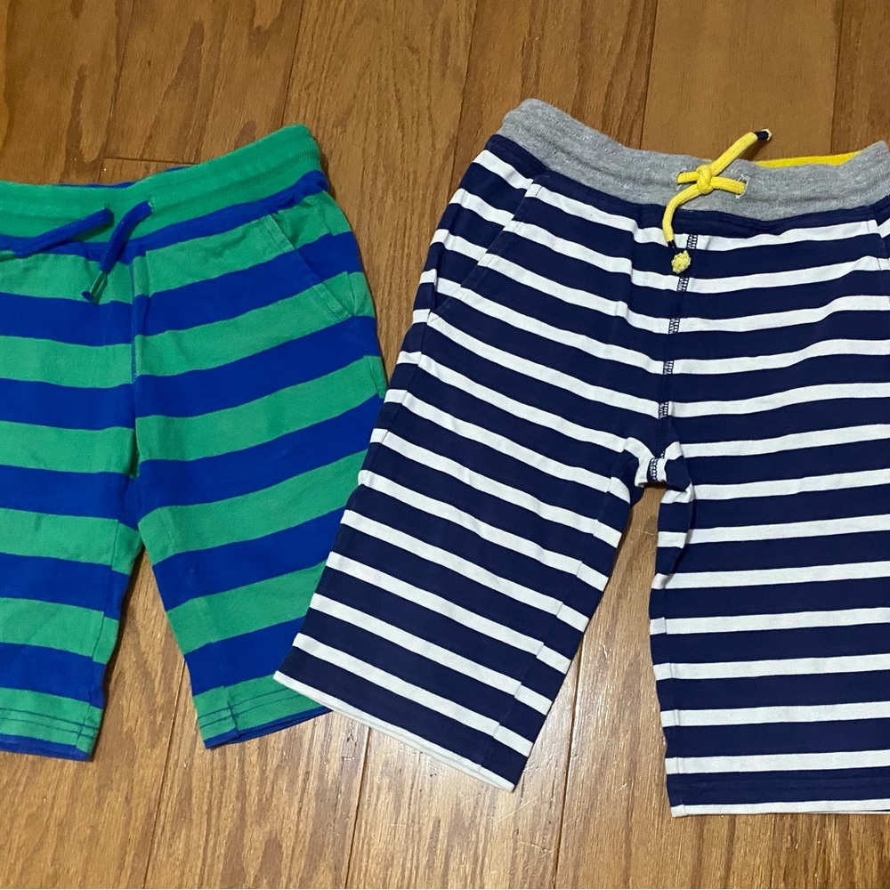 Boden Striped Kids Shorts in Navy, White, Blue & Green